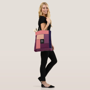 Bolso De Tela Patrón de Rectángulos (ver5) con monograma Perso