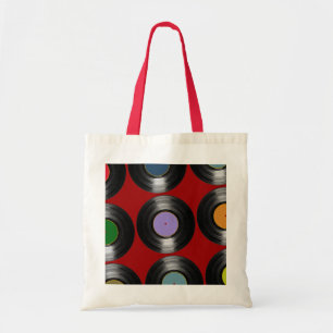 Bolso De Tela patrón de registros de vinilo de color