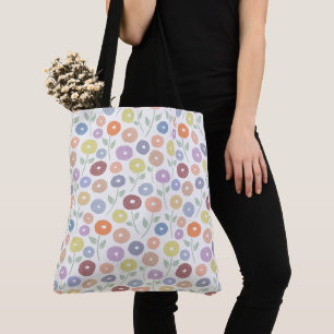 Bolso De Tela Patrón de repetición de flores difusas Pasteles so