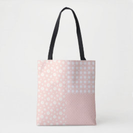 Bolso De Tela Patrón de resorte cúbito rosado de luz de mosaico