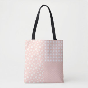 Bolso De Tela Patrón de resorte cúbito rosado de luz de mosaico