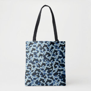 Bolso De Tela Patrón de resumen de camo negro azul