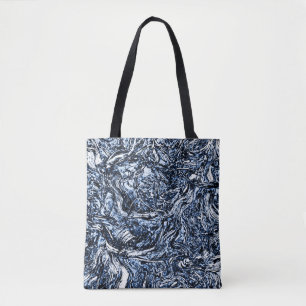 Bolso De Tela Patrón de resumen de la naturaleza azul de la mari