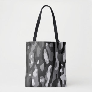 Bolso De Tela Patrón de resumen gris blanco negro moderno