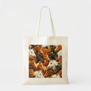 Bolso De Tela Patrón de retrato de manada de caballos