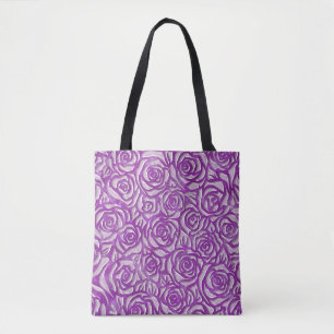 Bolso De Tela Patrón de rosa rosa