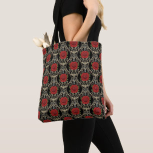 Bolso De Tela Patrón de Rosas Góticas