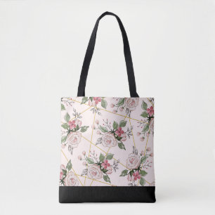 Bolso De Tela Patrón de rosas rosados