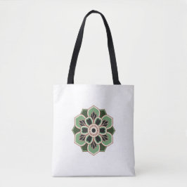 Bolso De Tela patrón de roseta verde vintage