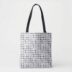 Bolso De Tela Patrón de Rótulos y símbolos matemáticos