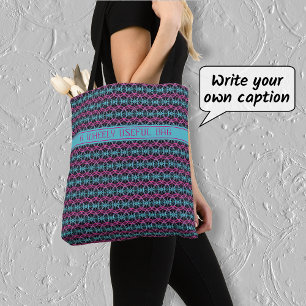 Bolso De Tela Patrón de ruedas de bicicleta personalizado texto 