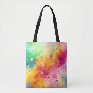 Bolso De Tela Patrón de salpicaduras de acuarela abstracta vibra