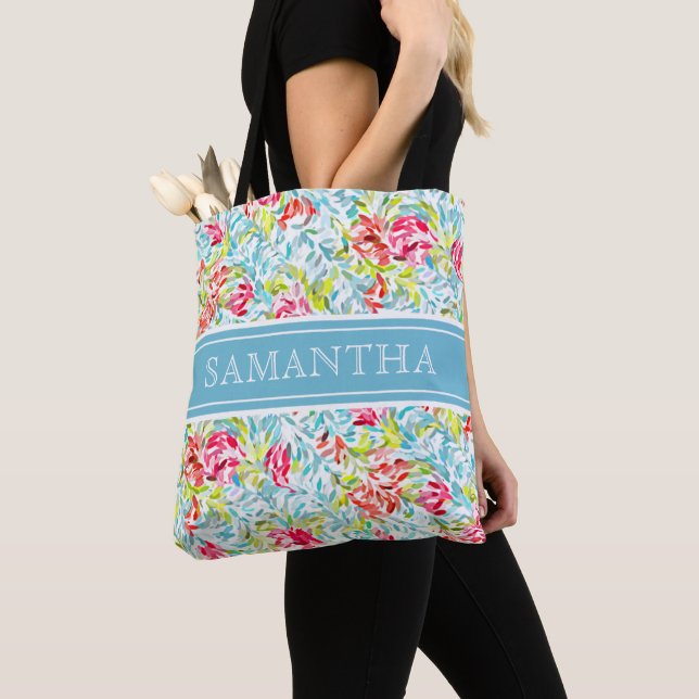 Bolso De Tela Patrón de salpicaduras de acuarela de verano funky (Detalle)