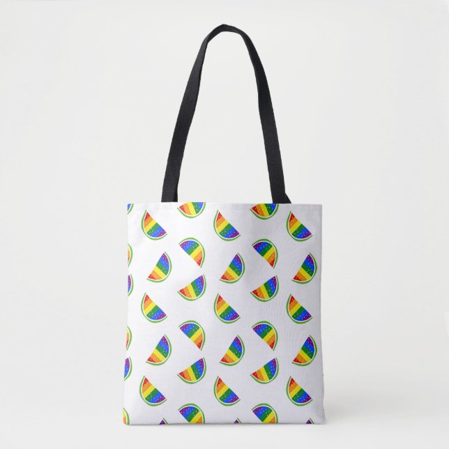 Bolso De Tela Patrón de sandía arco iris (Anverso)