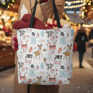 Bolso De Tela Patrón de Santa, Muñeco de Nieve, Reno ID559