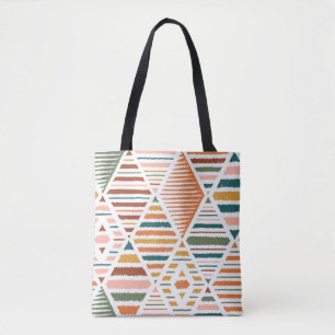 Bolso De Tela Patrón de Seamless Tribal Argyle Étnico. Tradicion