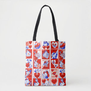Bolso De Tela Patrón de sello vintage de San Valentín de los año
