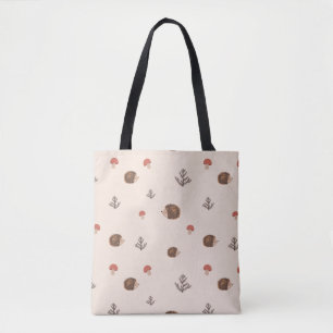 Bolso De Tela Patrón de setas y edgehog de Woodland