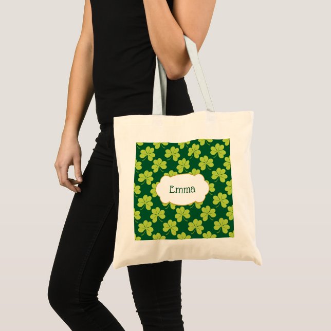 Bolso De Tela Patrón de Shamrock de Atractivo Verde (Anverso (producto))