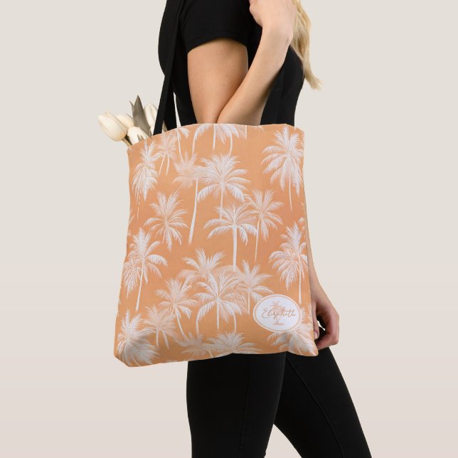 Bolso De Tela Patrón de silueta de árbol de palmas hawaiano Taca (Detalle)