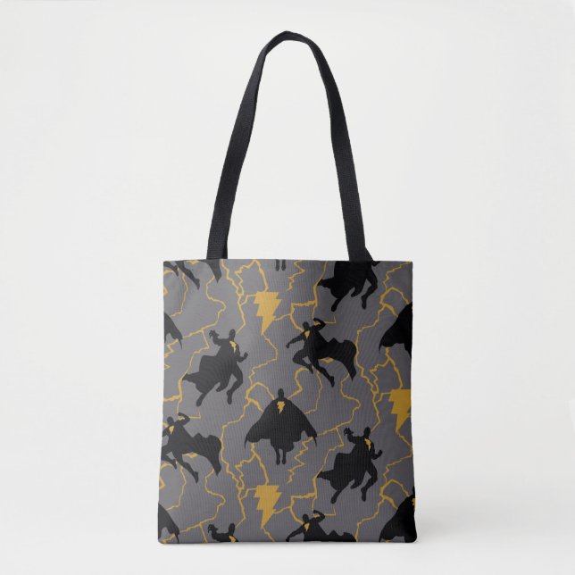 Bolso De Tela Patrón de silueta negro de Adam Lightning (Anverso)