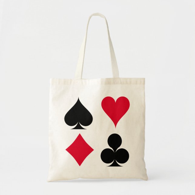 Bolso De Tela Patrón de símbolos de cartas de reproducción (Frente)