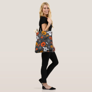 Bolso De Tela Patrón de símbolos de Halloween