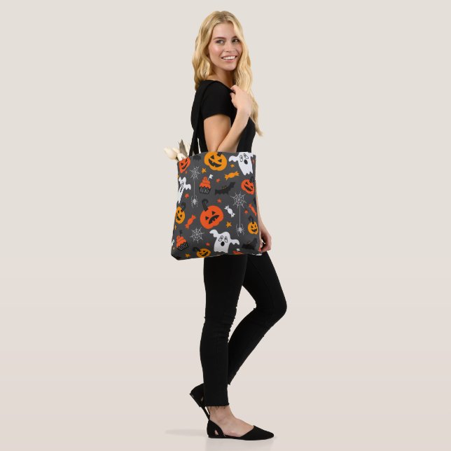 Bolso De Tela Patrón de símbolos de Halloween (Puesto)