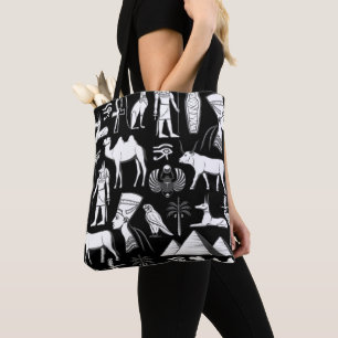 Bolso De Tela Patrón de símbolos jeroglífico de Egipto antiguo