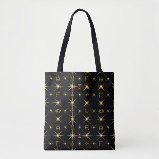 Bolso De Tela Patrón de símbolos mágicos (Anverso)
