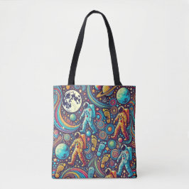 Bolso De Tela Patrón de Spacewalk Astronauta colorido