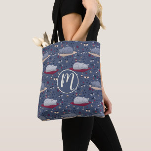 Bolso De Tela Patrón de sueños de gatos sensacionalistas y acoge
