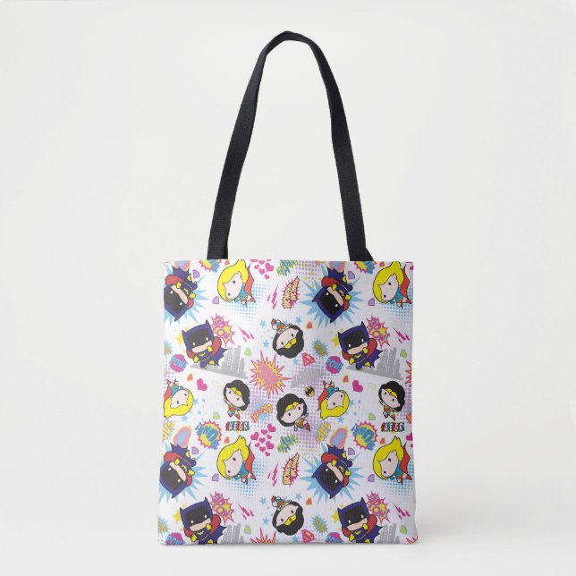 Bolso De Tela Patrón de Super Heroína Chibi (Anverso)