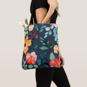 Bolso De Tela Patrón de superficie floral - Decoración de moda P
