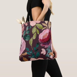 Bolso De Tela Patrón de superficie floral-Moda Color de agua col