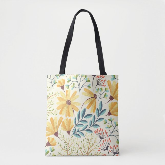 Bolso De Tela Patrón de superficie floral - Papel de escritorio  (Anverso)