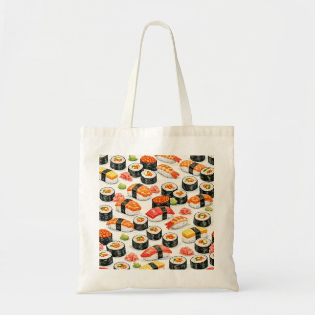 Bolso De Tela Patrón de Sushi (Frente)