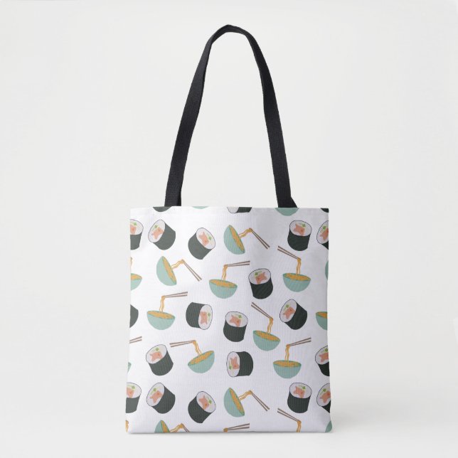 Bolso De Tela Patrón de sushi y fideos (Anverso)