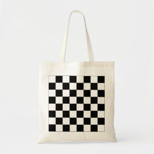 Bolso De Tela Patrón de tablero de ajedrez en negro y blanco