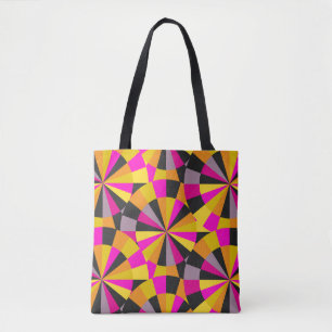Bolso De Tela Patrón de tablero de color rosa y negro retro mode
