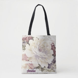 Bolso De Tela Patrón de tapicería de rosa retro