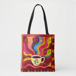 Bolso De Tela Patrón de taza de café humeante