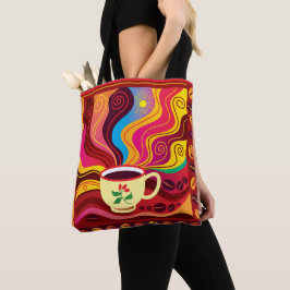 Bolso De Tela Patrón de taza de café humeante