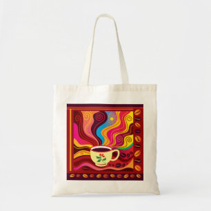 Bolso De Tela Patrón de taza de café humeante