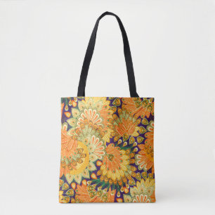 Bolso De Tela Patrón de tela vintage cierra el fondo.