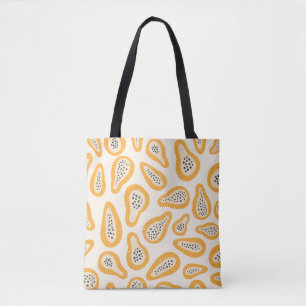 Bolso De Tela Patrón de textura abstracta de frutos con papaya y
