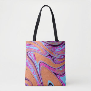 Bolso De Tela Patrón de textura de mármol Cuto colorido