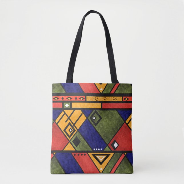 Bolso De Tela Patrón de textura tradicional africano sin soldadu (Anverso)