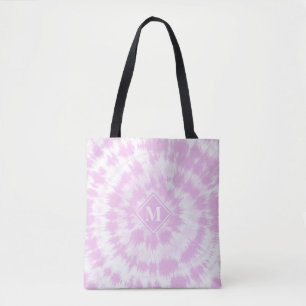 Bolso De Tela Patrón de Tie Dye con Monograma Rosa Femenino
