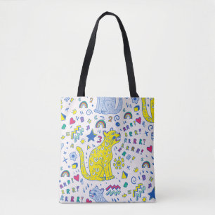Bolso De Tela Patrón de tigre infantil y arcoiris